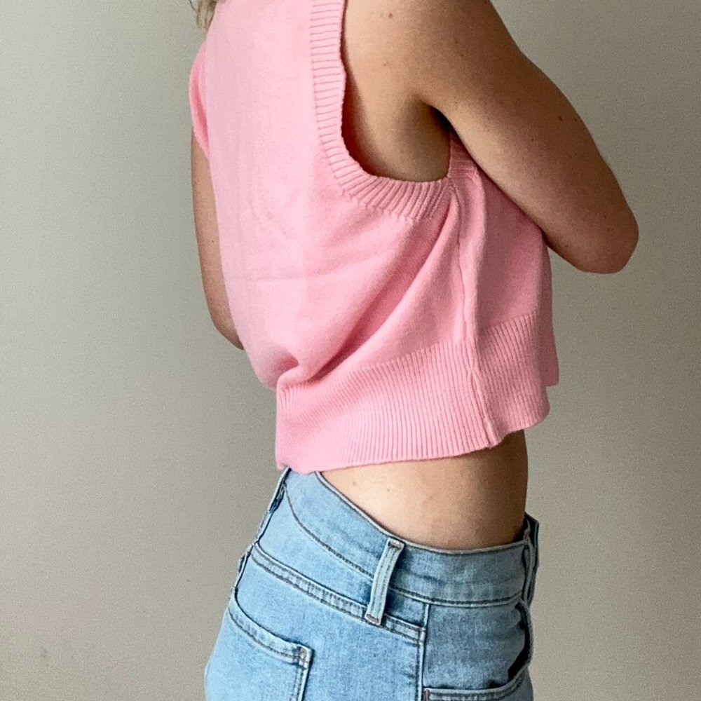 Crop sweater tank